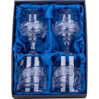 Sklenice Bohemia Crystal broušené sklenice na rum 250ml a whisky 330ml, brus Kometa