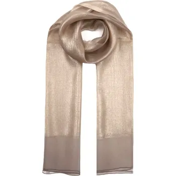 Šála Classic Scarf Společenská třpytivá bronzová šála v holubí šedé s hedvábím, přehoz přes šaty na ramena, štola na ples, svatbu a lurexem