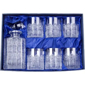 Sklenice BOHEMIA CRYSTAL Whisky set 6+1. Klasický brus 500 PK, 330 ml