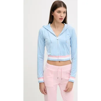 Dámská mikina Mikina Juicy Couture VELOUR CROPPED STRIPE HOODIE JCWAS225351 modrá 55X, vel. XL