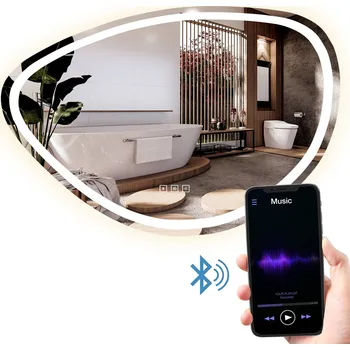 Zrcadlo Tutumi Zrcadlo 70x100 cm s vyhříváním a regulovatelným LED osvětlením HOM-05516