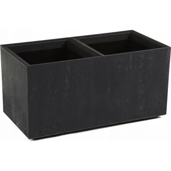 Stojan na květiny Lamela KARO 800x400x400 betonový EKO stojan na květiny z recyklovaného materiálu - černý beton LA936-71