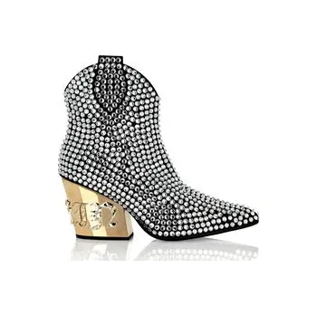 Dámské kozačky PHILIPP PLEIN Kozačky 1597 Stříbrná 37