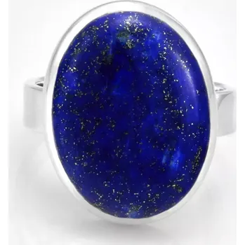 Prsten Stříbrný prsten (Ag 925/1000) s lapisem lazuli QAA, vel. kamene cca 21 x 17 mm, "noční obloha" (LL7874R)