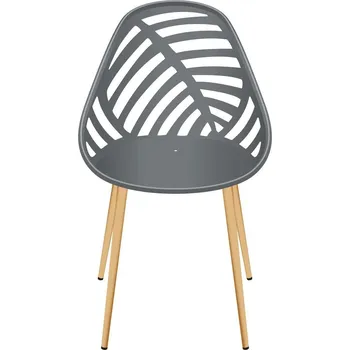 Jídelní židle Jídelní a kuchyňská židle Alameda Intesi šedá moderní z plastu a oceli vhodná na zahradu