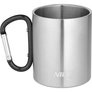 NILS CAMP Kempingový hrnek NILS Camp NC17110 s karabinou 300ml černý