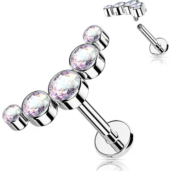 Piercing Šperky4U Piercing do brady se zirkony - LB1113AB-1206