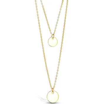 Šperk Šperky4U Zlacený ocelový náhrdelník s kulatými přívěsky - OPD0178-GD