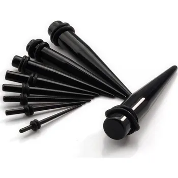 Piercing Šperky4U Akrylátový roztahovák do ucha černý - EP1008-08