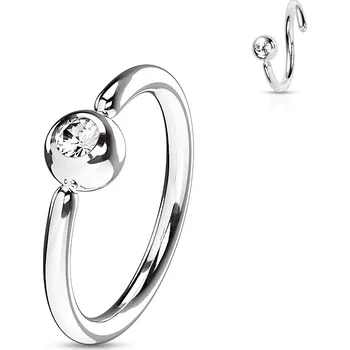 Piercing Šperky4U Piercing - kruh, kulička se zirkonem - K1016-12083