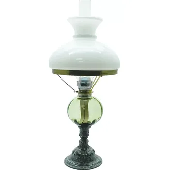 Petrolejová lampa s cínovou nohou - lesní zelená - komplet 4 | 123208