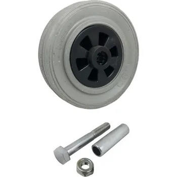 Pojezdové kolečko Pryžové nerezové kolo s plastovým diskem a montážní sestavou 180 mm