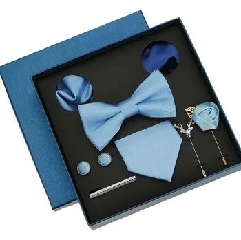 Kravata Luxusní komplet pro muže Bix Světlemodrá