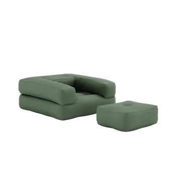 Křeslo KARUP DESIGN Rozkládací křeslo CUBE 3v1 olivové 815756090190