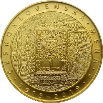 Sběratelství Česká Mincovna Zlatá mince 1 Oz Zavedení československé měny ČNB 10000 Kč 2019 BK 31.10999870300293 g