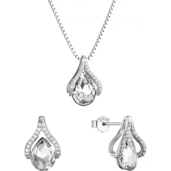 Náušnice Sada šperků se zirkony kapičky 19037.1