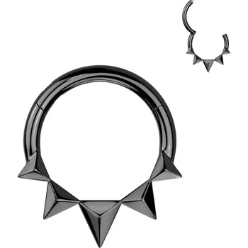 Piercing Šperky4U Černý ocelový kruh - helix / cartilage / septum piercing - SG121-K