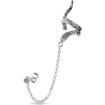 Náušnice Šperky4U Ocelová náušnice s klipem - had - OP1003