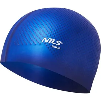 Plavecká čepice NILS Aqua Silikonová čepice NILS Aqua NQC Dots tmavěmodrá