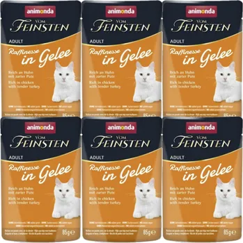 Krmivo pro kočku ANIMONDA Vom Feinsten Raffinesse kuře s krůtím masem v rosolovité omáčce 6x85g