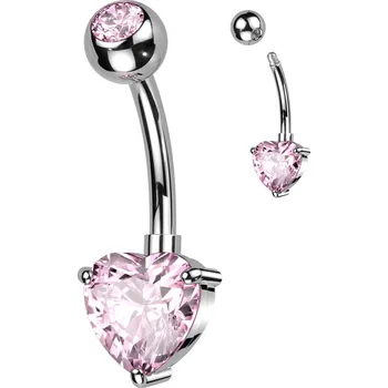 Piercing Šperky4U Piercing do pupíku se srdíčkem, barva: růžová - TB004-P