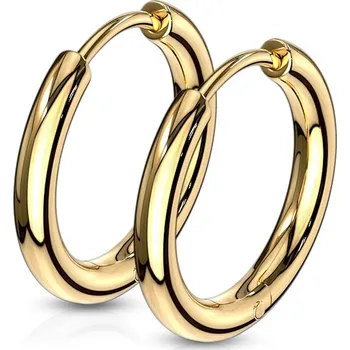 Náušnice Šperky4U Zlacené ocelové náušnice - kruhy 15 mm - OPN1119G-15