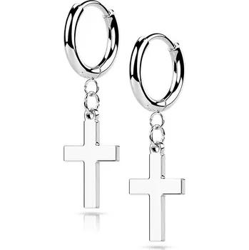 Náušnice Šperky4U Ocelové náušnice s křížky - OPN1820-ST