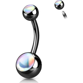 Piercing Šperky4U Černý piercing do pupíku - banánek - BS0005-K