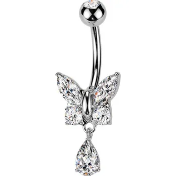 Šperk Šperky4U Piercing do pupíku motýlek - WP0047-C