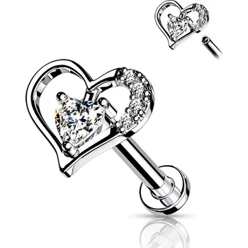 Piercing Šperky4U Piercing do brady se srdíčkem - LB1092C-1206
