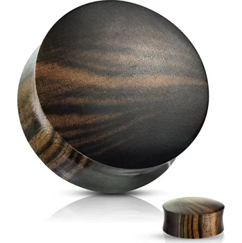 Módní doplněk Šperky4U Plug do ucha Ebony wood - PL01266-19