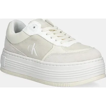 Pánské tenisky Sneakers boty Calvin Klein Jeans BOLD FLATF LOW MIX MG MEDIA YW0YW01638 béžová 12X, EUR 41