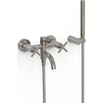 Vodovodní baterie Vanová baterie TRES Montblanc se sprchovým setem 150 mm nerez 28317601AC