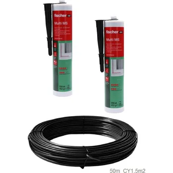 Pohon brány sada pro instalaci indukční smyčky - sada na zemní smyčku detektoru vozidel, obsahuje 50 m kabelu CY 1,5 mm2 a 2 x vyplňovací tmel 310 ml