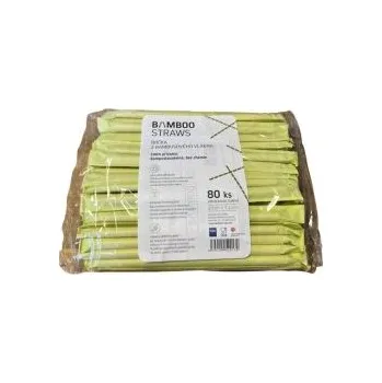 Bambusová brčka 12 mm x 23 cm - papírově balená