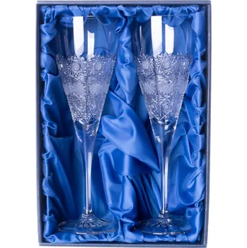 Sklenice Bohemia Crystal sada 2 broušených sklenic na červené víno, Brus Klasik