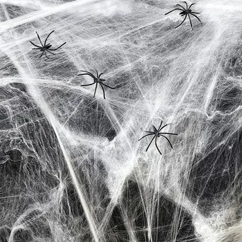 Karnevalový doplněk Umělá pavučina 300g a 4 pavouci