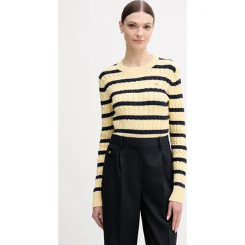 Pánský svetr Bavlněný svetr Tommy Hilfiger WW0WW47644 žlutá 10X, vel. XL