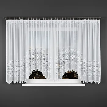 Záclona Dekorační krátká vzorovaná záclona na žabky NADIA 160 bílá 500x160 cm MyBestHome