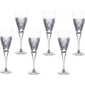 Sklenice BOHEMIA CRYSTAL Broušené sklenice Fiona na bílé víno. 6 ks. Brus Paříž, 270 ml