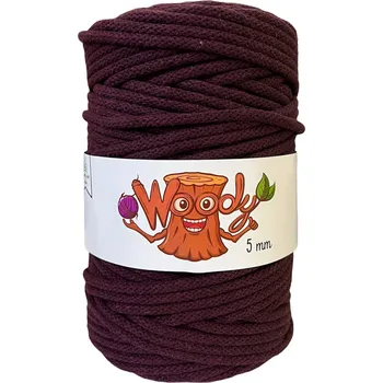 Příze Woody 5 mm – Vínová (50m)
