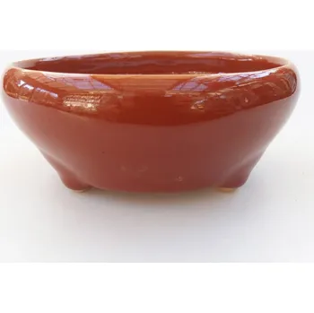 Květináč Keramická bonsai miska 10 x 10 x 5 cm hnědá