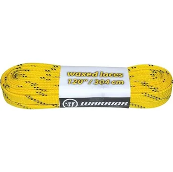Tkaničky do bot Warrior Voskované hokejové tkaničky do bruslí žluté 244 cm