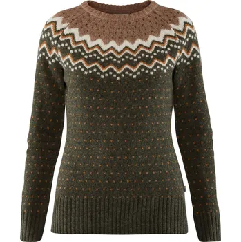 Dámské oblečení svetr dámský FJÄLLRÄVEN Övik Knit Sweater W, Deep Forest - M