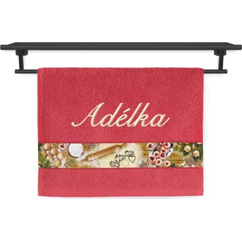 Ručník Malý ručník se jménem NA PŘÁNÍ 30x50 Čas vánočního pečení červený