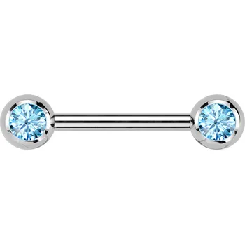 Piercing Šperky4U Piercing do bradavky TITAN, tyrkysové zirkony - TIT1435-Q