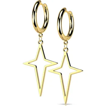 Náušnice Šperky4U Zlacené ocelové náušnice s křížky - OPN1841-GD