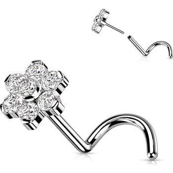 Piercing Šperky4U PUSH IN piercing do nosu TITAN, 0,8 x 6 mm - TIT1179