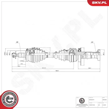 Poloosa kola Hnací hřídel - poloosa ESEN SKV 40SKV051