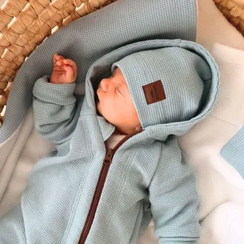 Overal na zip vaflový / modrý Velikost: 80